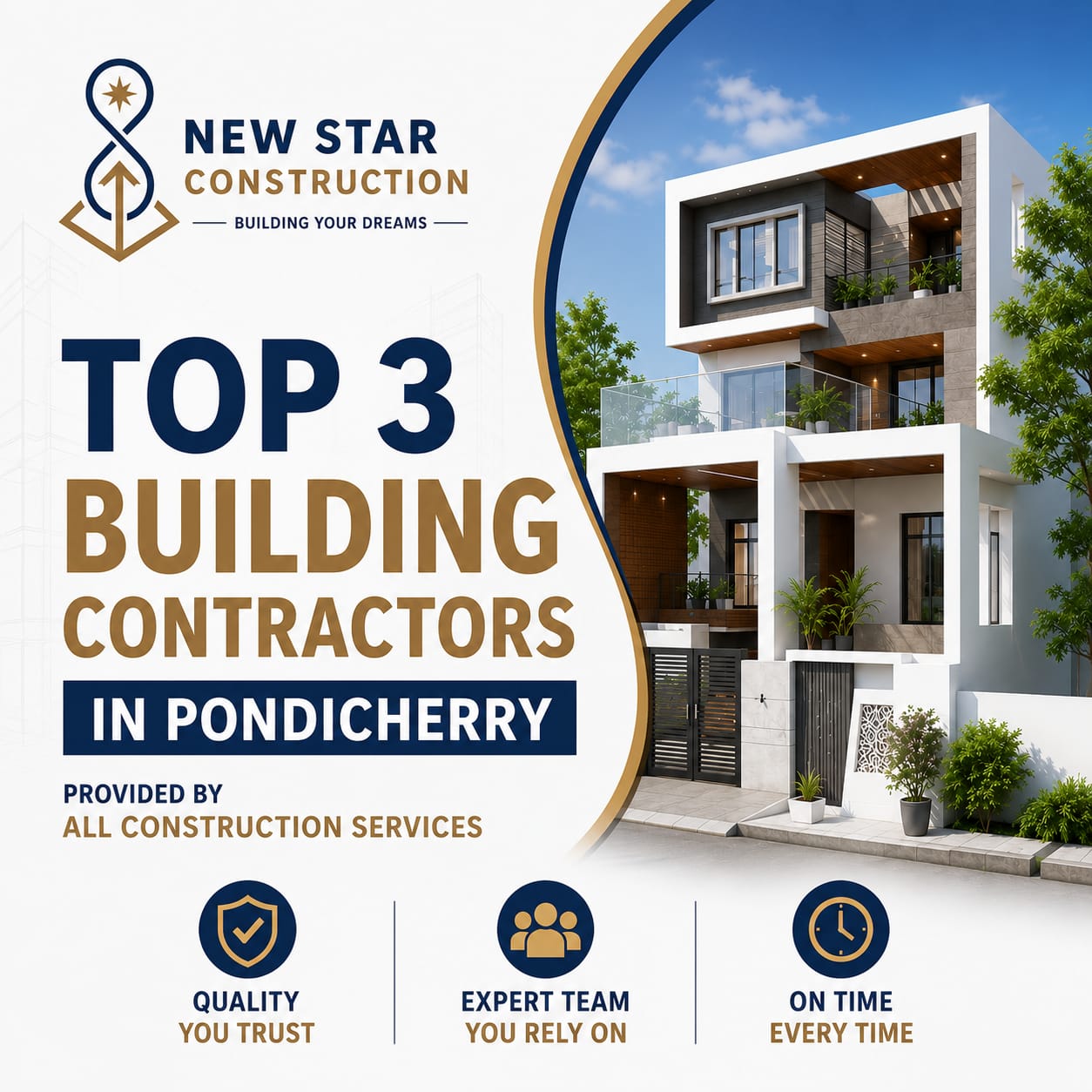 Top 3 Building Contractors in Pondicherry provided by All Construction Services.